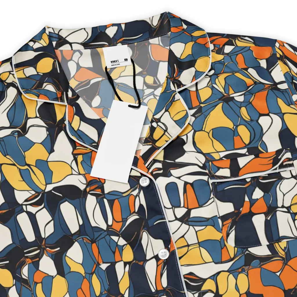 Cobalt Citrus Mosaic on Women's Short Sleeve Pajama Top — Product details