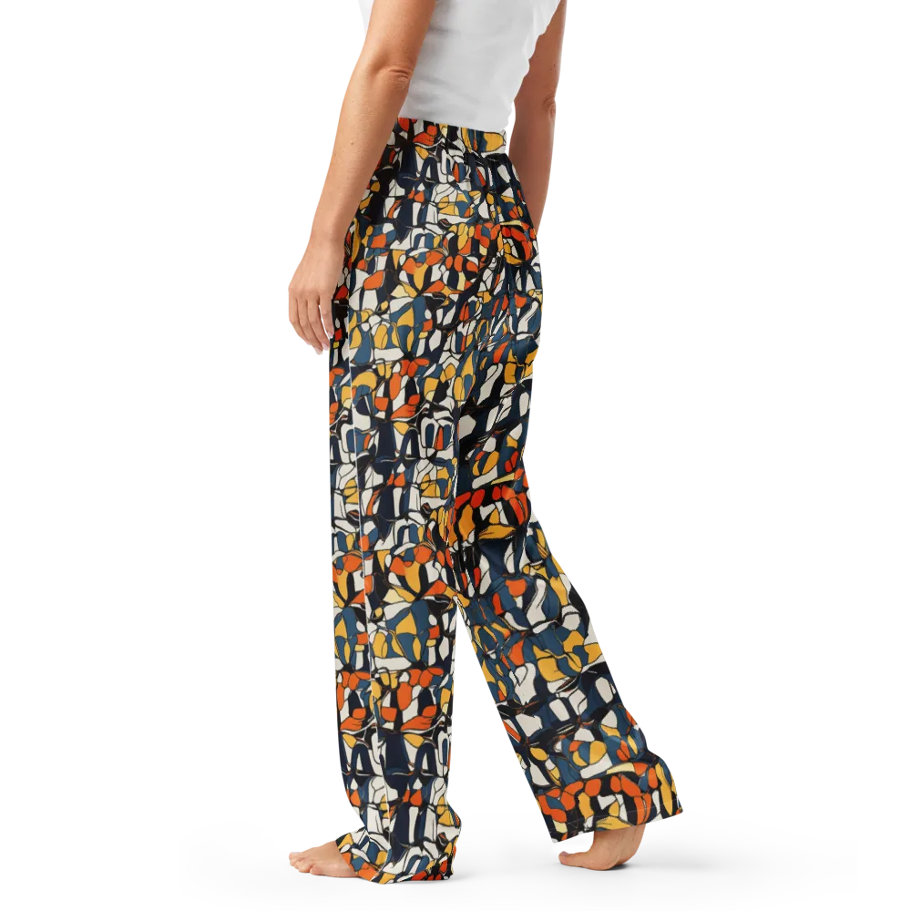 Cobalt Citrus Mosaic on Women's Pajama Pants — Left