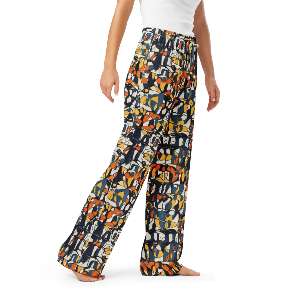 Cobalt Citrus Mosaic on Women's Pajama Pants — Right Front