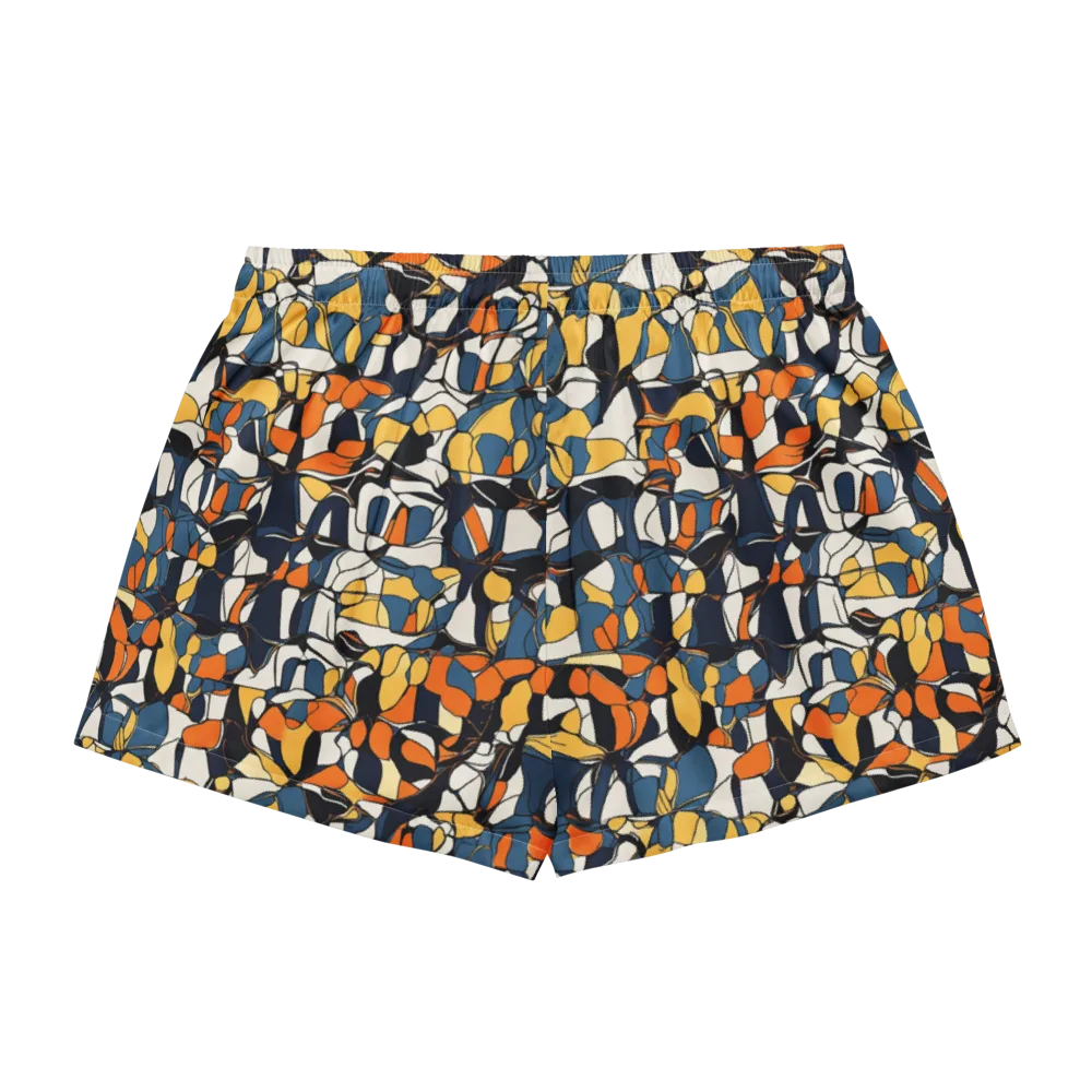 Cobalt Citrus Mosaic on Women's Pajama Shorts — Back