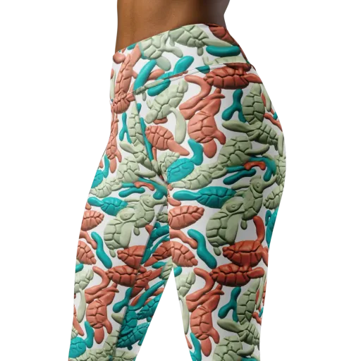 Coral Crustacean on a Yoga Leggings