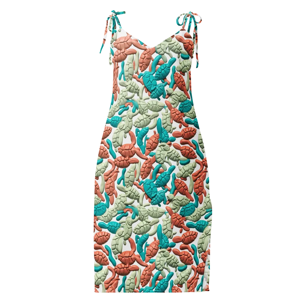 Coral Crustacean on Slip Dress — Front