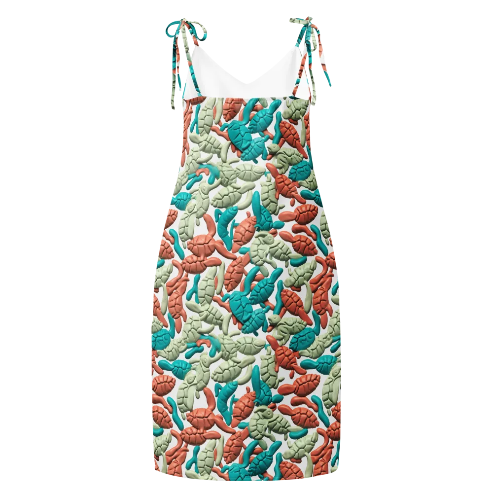 Coral Crustacean on Slip Dress — Back