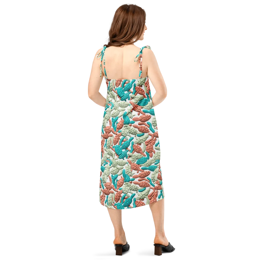 Coral Crustacean on Slip Dress — Back