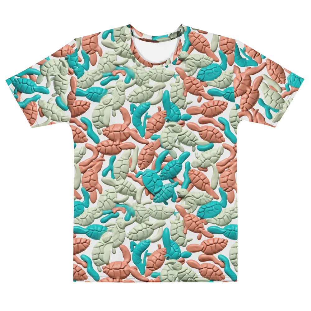 Coral Crustacean on Men's Cotton Crew Neck T-Shirt — Front