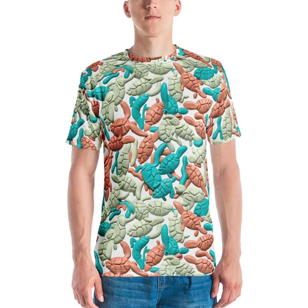 Coral Crustacean on Men's Crew Neck T-Shirt — Front