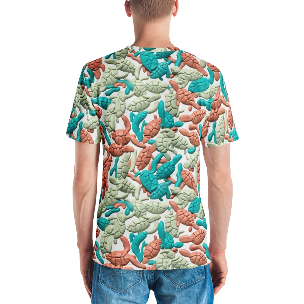 Coral Crustacean on Men's Crew Neck T-Shirt — Back