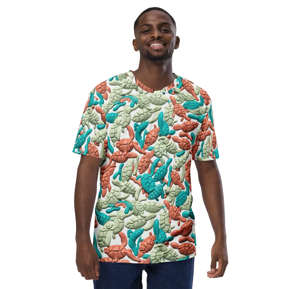 Coral Crustacean on Men's Crew Neck T-Shirt — Front