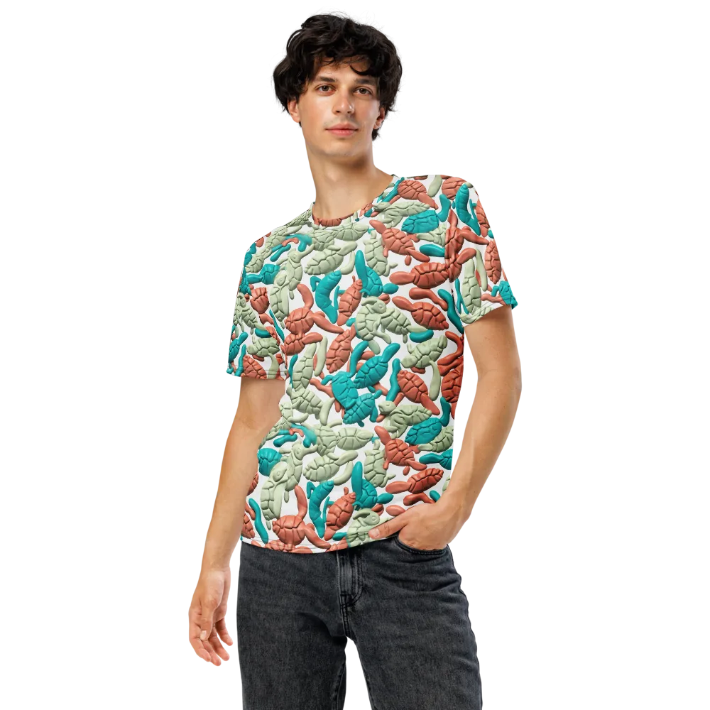 Coral Crustacean on Men's Crew Neck T-Shirt — Front