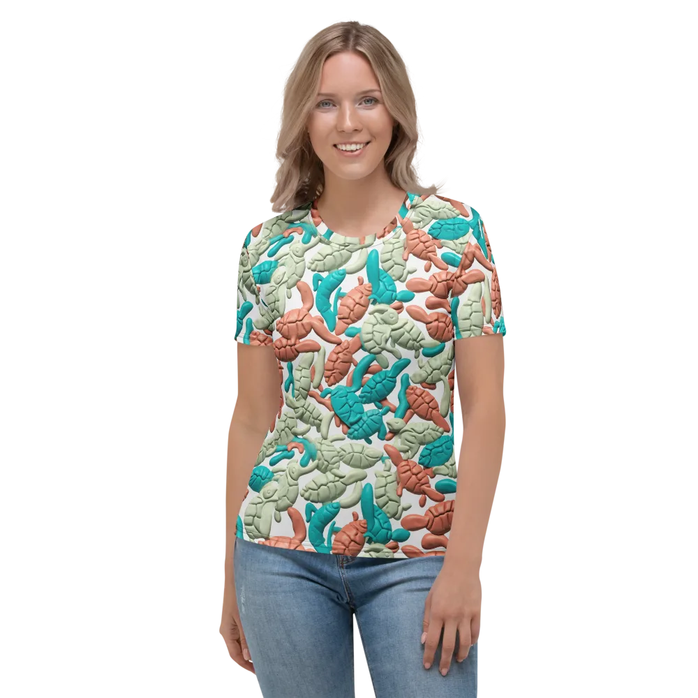 Coral Crustacean on Women's Crew Neck T-Shirt — Front