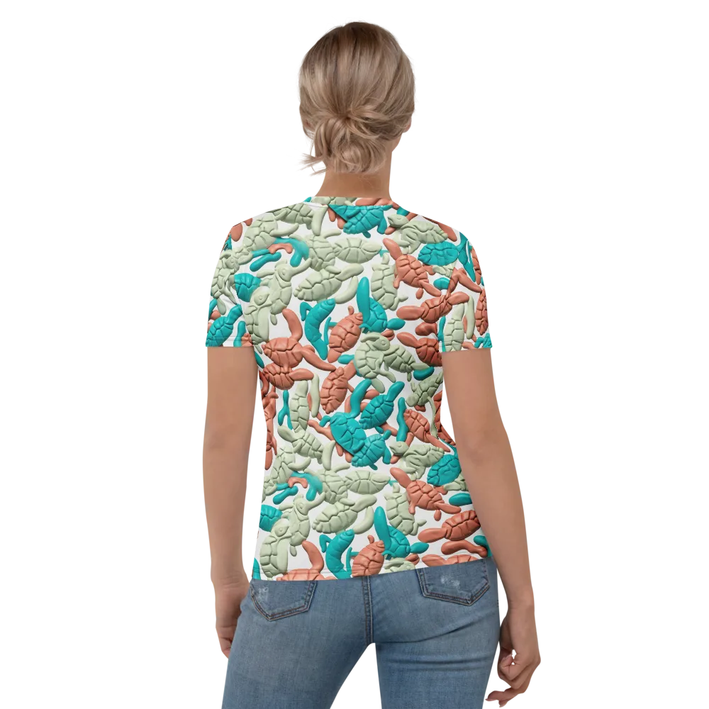 Coral Crustacean on Women's Crew Neck T-Shirt — Back