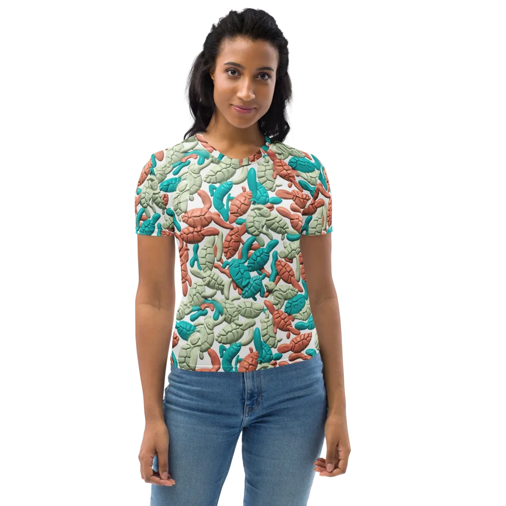 Coral Crustacean on Women's Crew Neck T-Shirt — Front