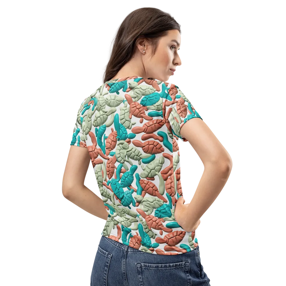 Coral Crustacean on Women's Crew Neck T-Shirt — Back