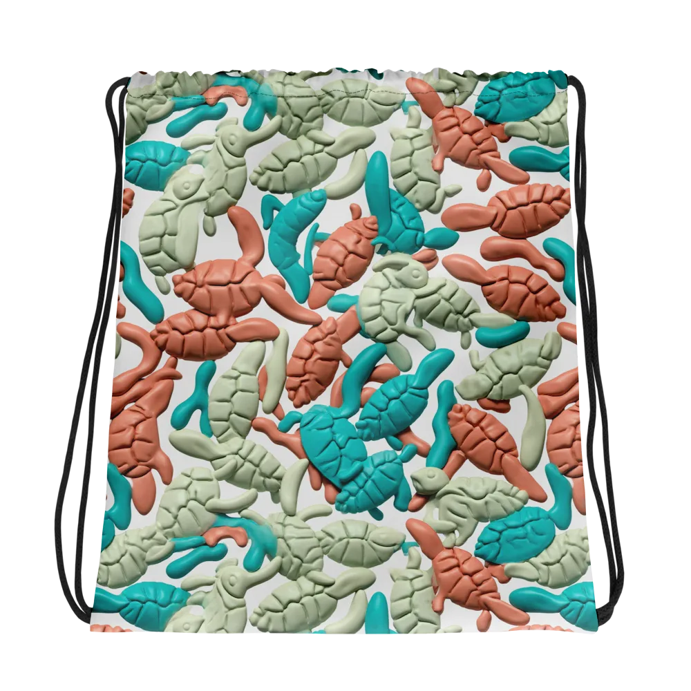 Coral Crustacean on Drawstring Bag — Photo