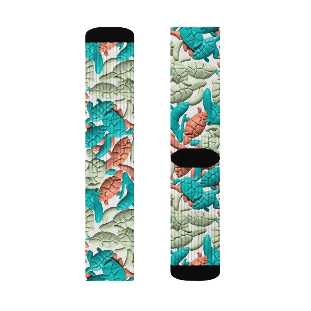 Coral Crustacean on Socks — Right Sock