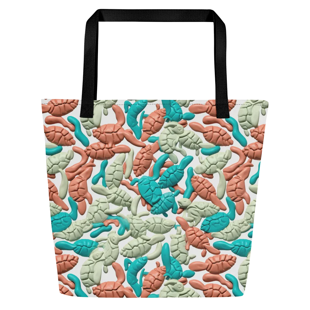 Coral Crustacean on Large Tote Bag W/ Pocket — Front