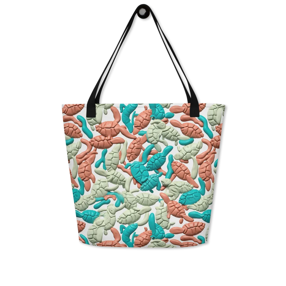 Coral Crustacean on Large Tote Bag W/ Pocket — Front