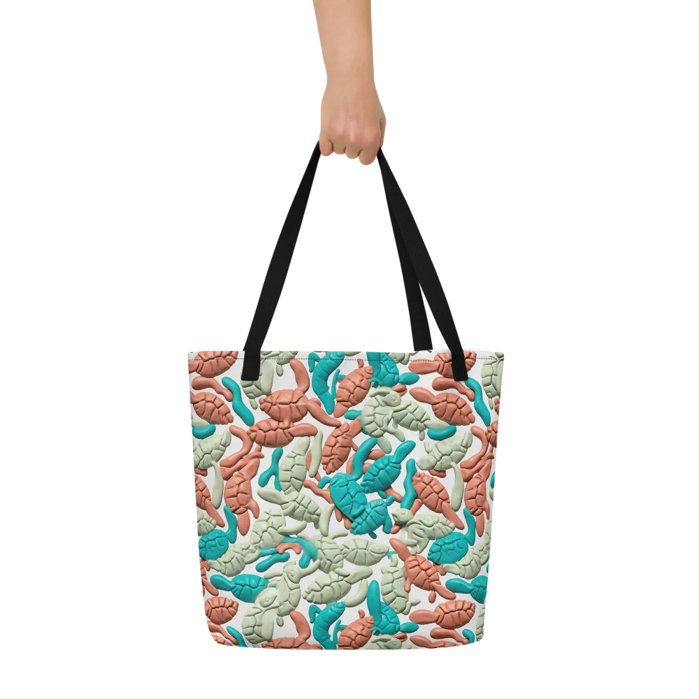 Coral Crustacean on Large Tote Bag W/ Pocket — Front