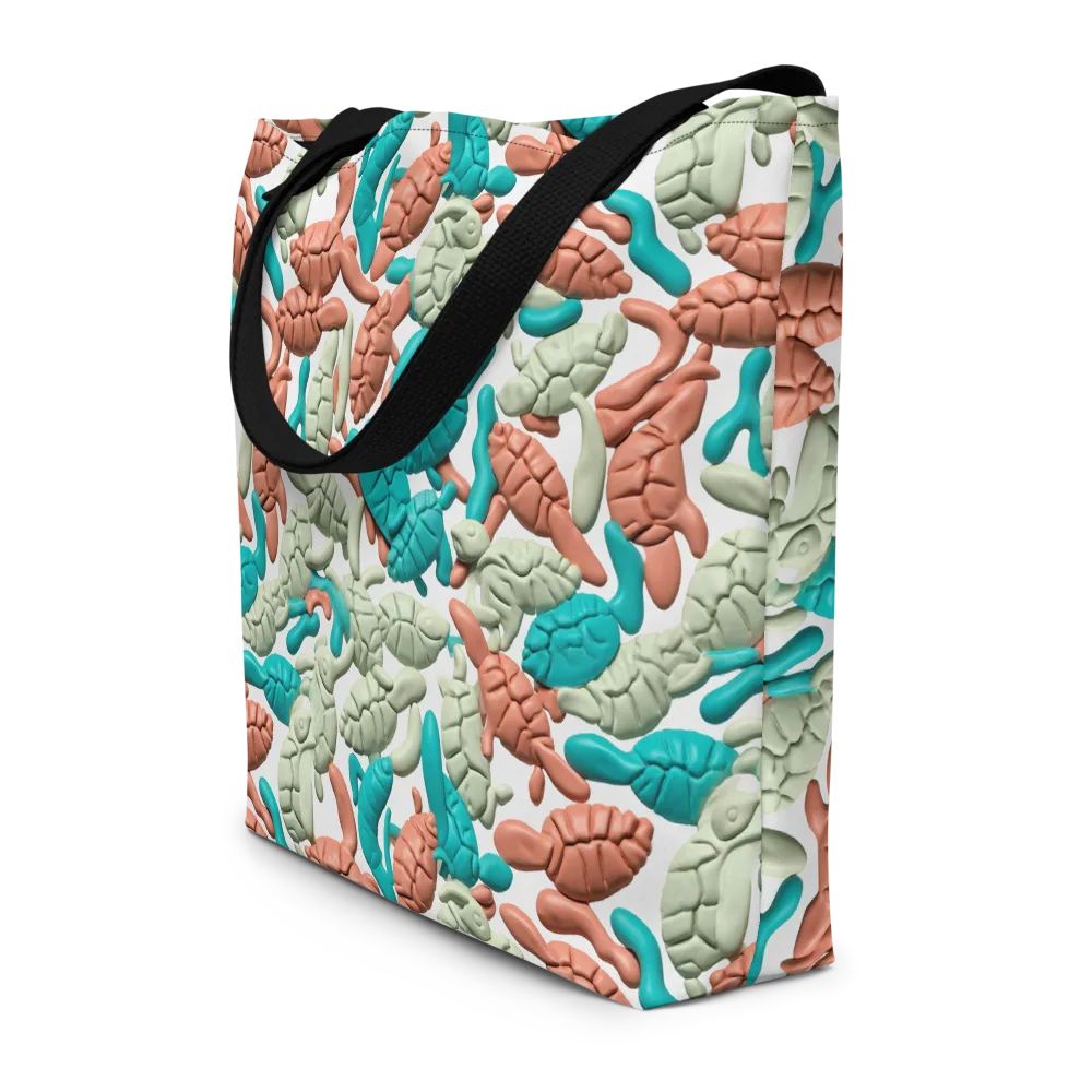 Coral Crustacean on Large Tote Bag W/ Pocket — Front