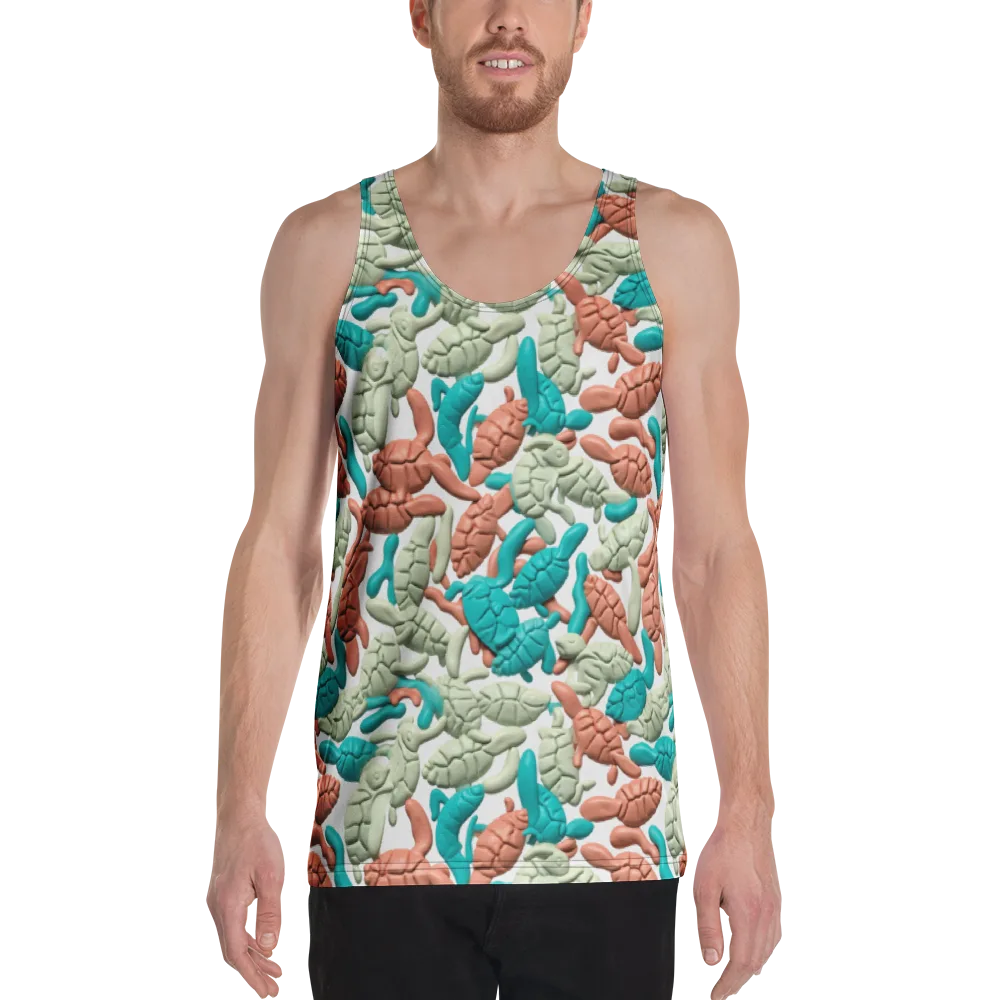 Coral Crustacean on Men's Tank Top — Front