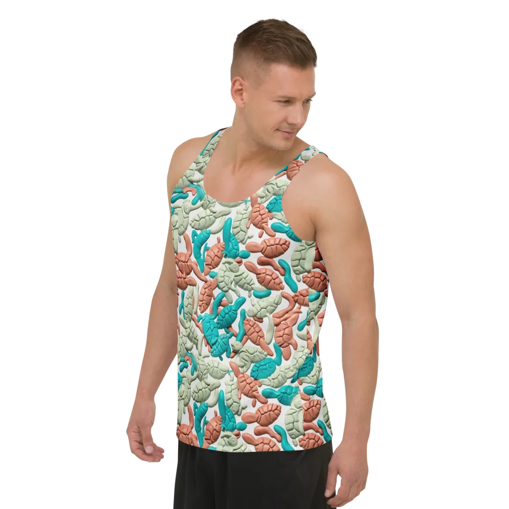 Coral Crustacean on Men's Tank Top — Left Front