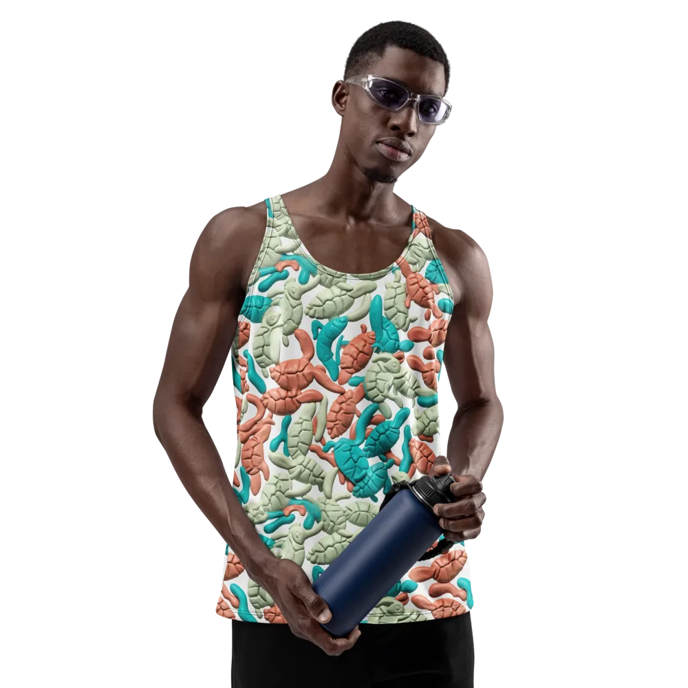 Coral Crustacean on Men's Tank Top — Front