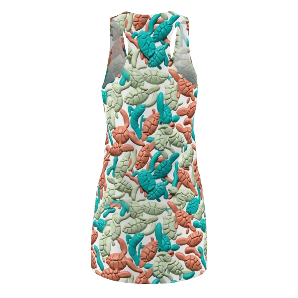 Coral Crustacean on Racerback Dress — Back