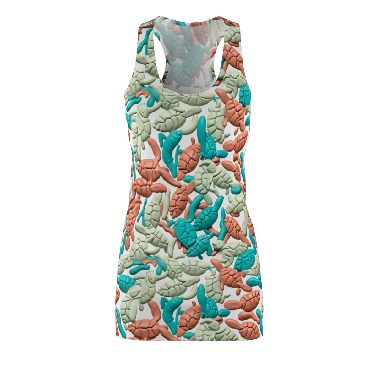 Coral Crustacean on Racerback Dress — Front