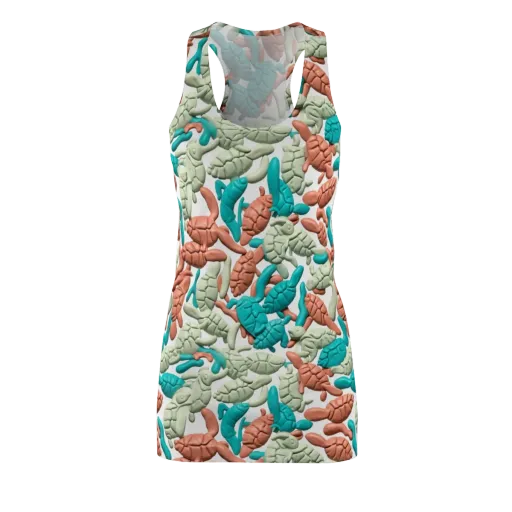 Coral Crustacean on a Racerback Dress