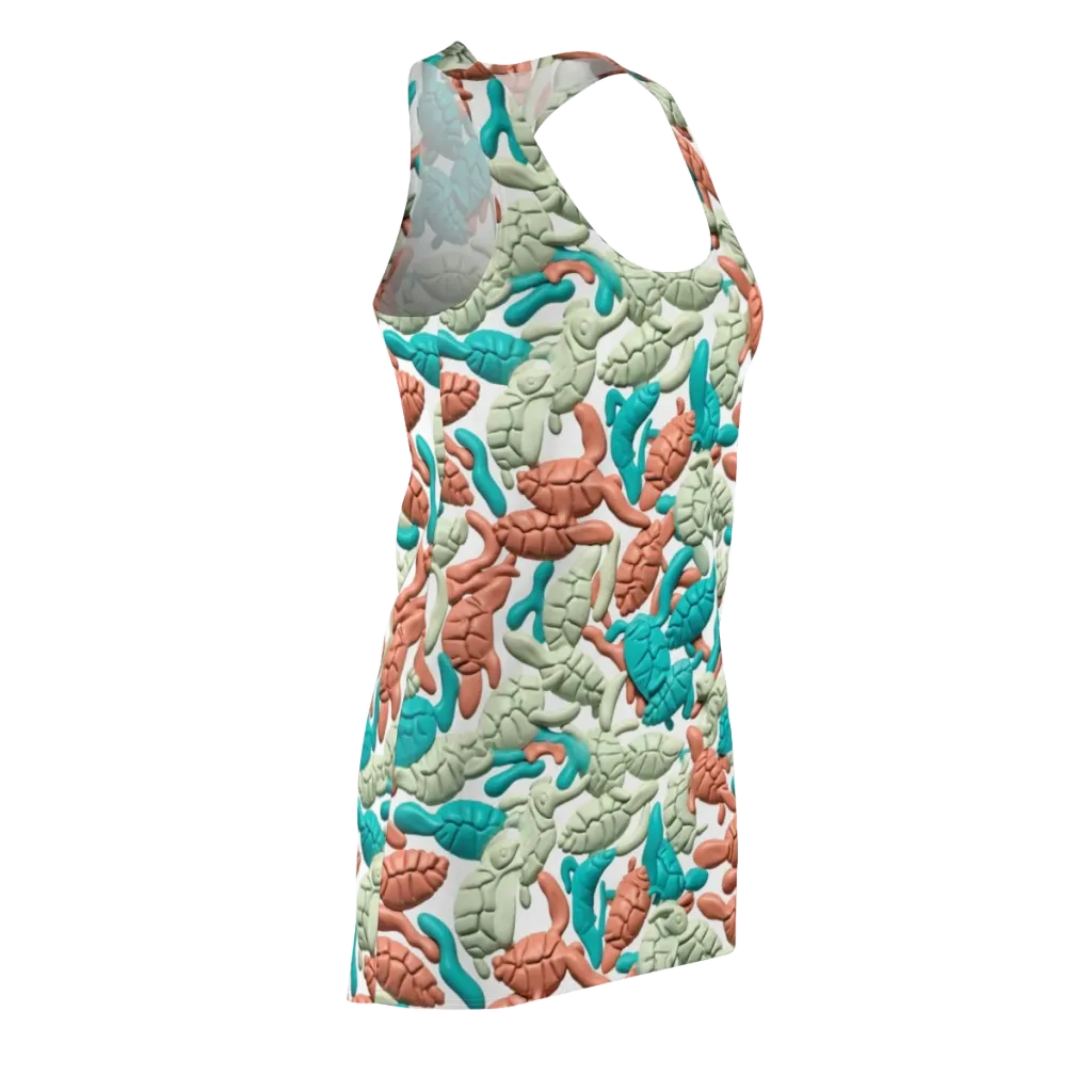 Coral Crustacean on Racerback Dress — Front Side
