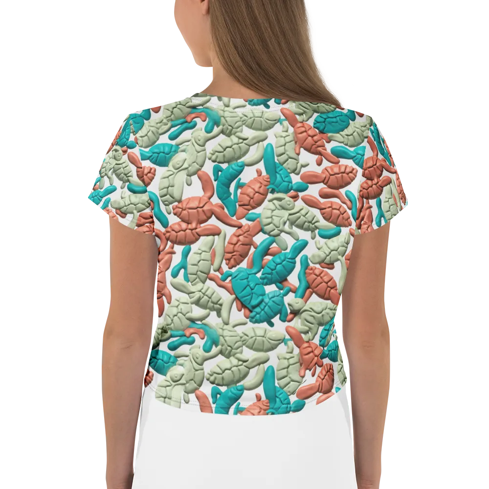 Coral Crustacean on Crop Tee — Back