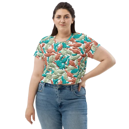Coral Crustacean on a Crop Tee