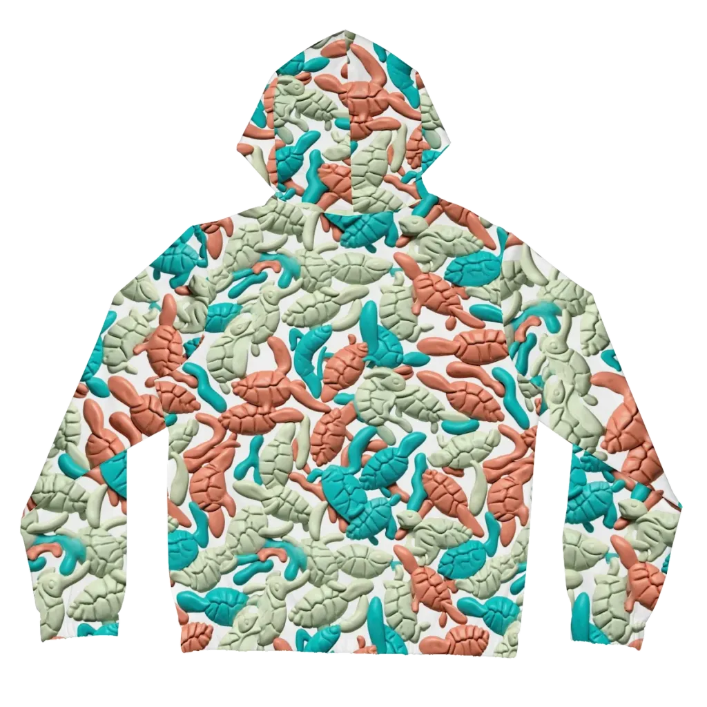 Coral Crustacean on Women's Full-Zip Hoodie — Back