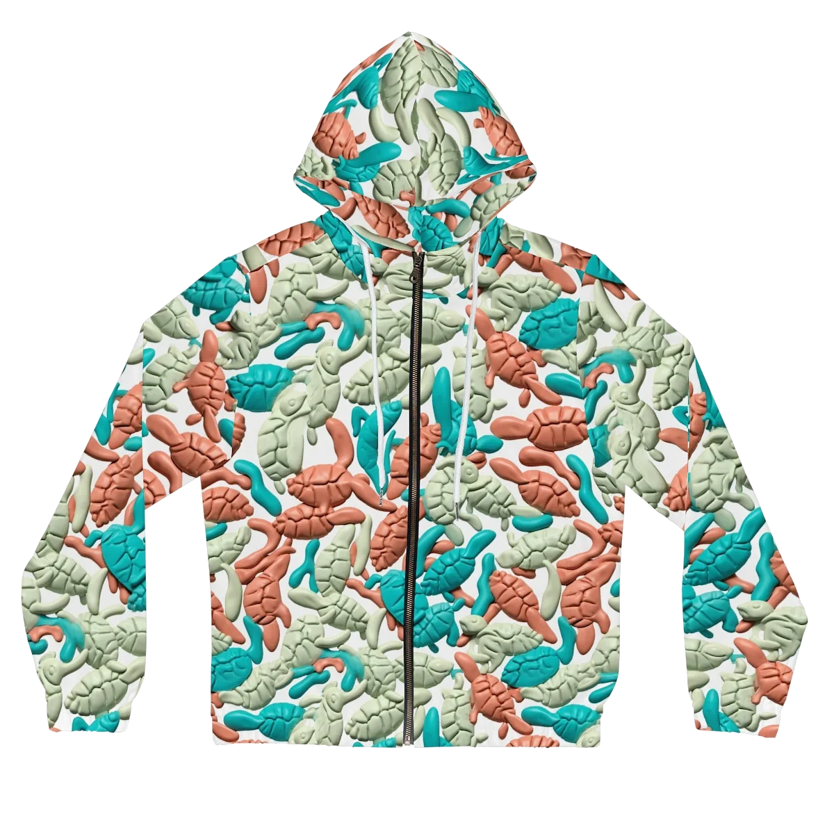 Coral Crustacean on Women's Full-Zip Hoodie — Front
