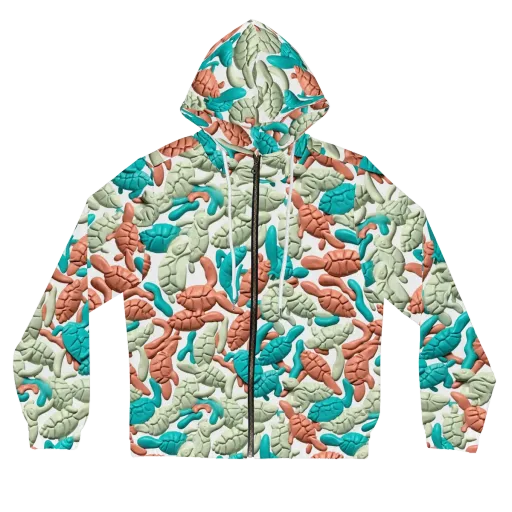 Coral Crustacean on a Women's Full-Zip Hoodie