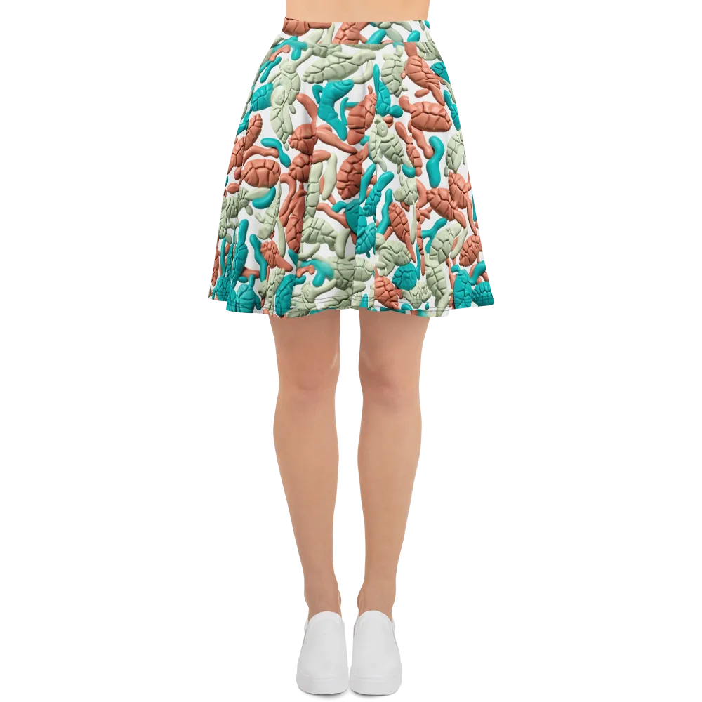 Coral Crustacean on Skater Skirt — Front
