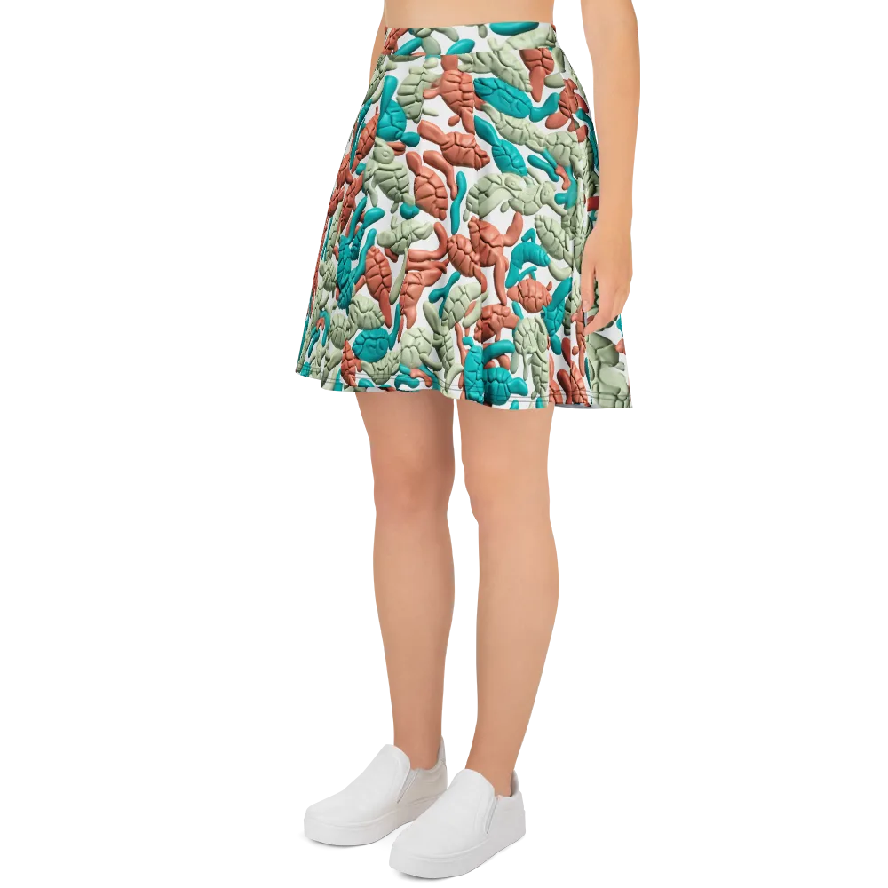 Coral Crustacean on Skater Skirt — Left