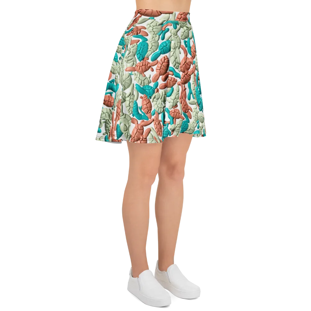 Coral Crustacean on Skater Skirt — Right