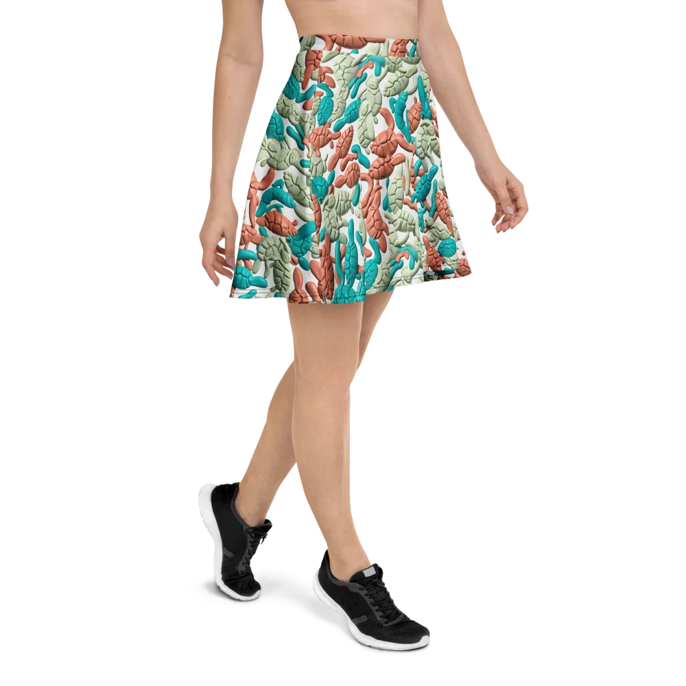 Coral Crustacean on Skater Skirt — Right