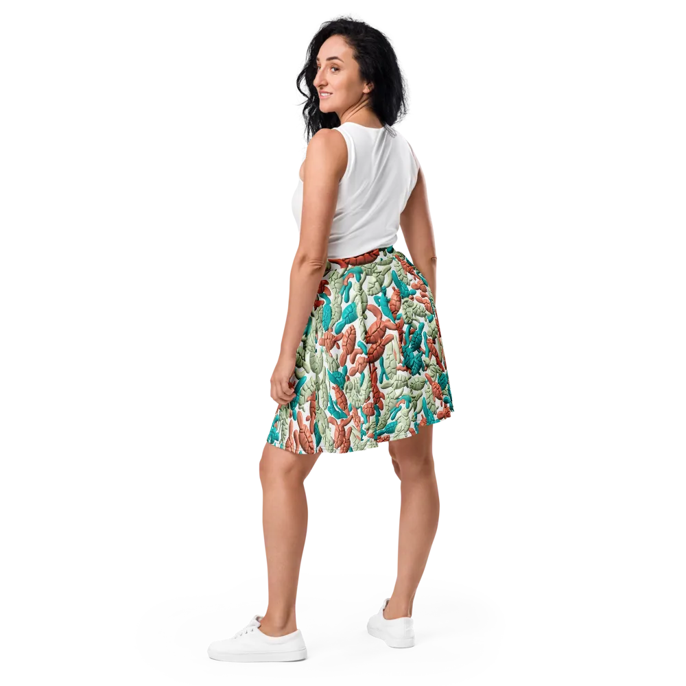 Coral Crustacean on Skater Skirt — Back