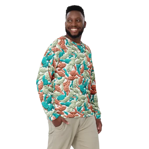 Coral Crustacean on a Sweatshirt