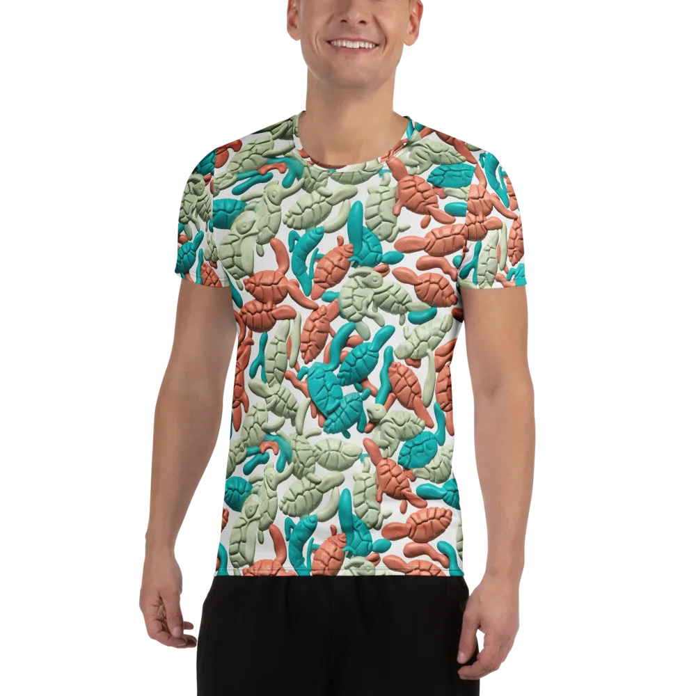 Coral Crustacean on Men's Athletic T-Shirt — Front