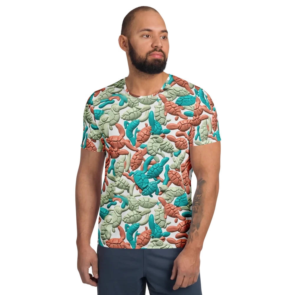 Coral Crustacean on Men's Athletic T-Shirt — Front