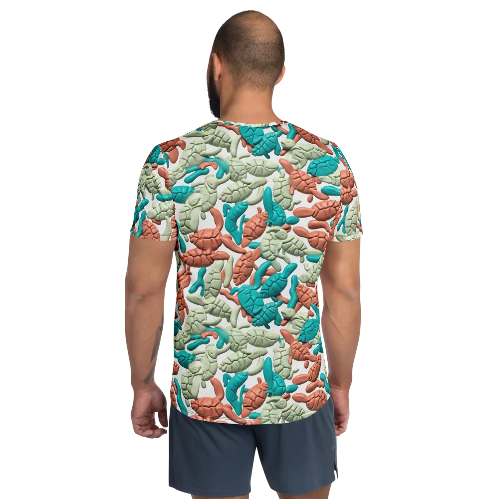 Coral Crustacean on Men's Athletic T-Shirt — Back