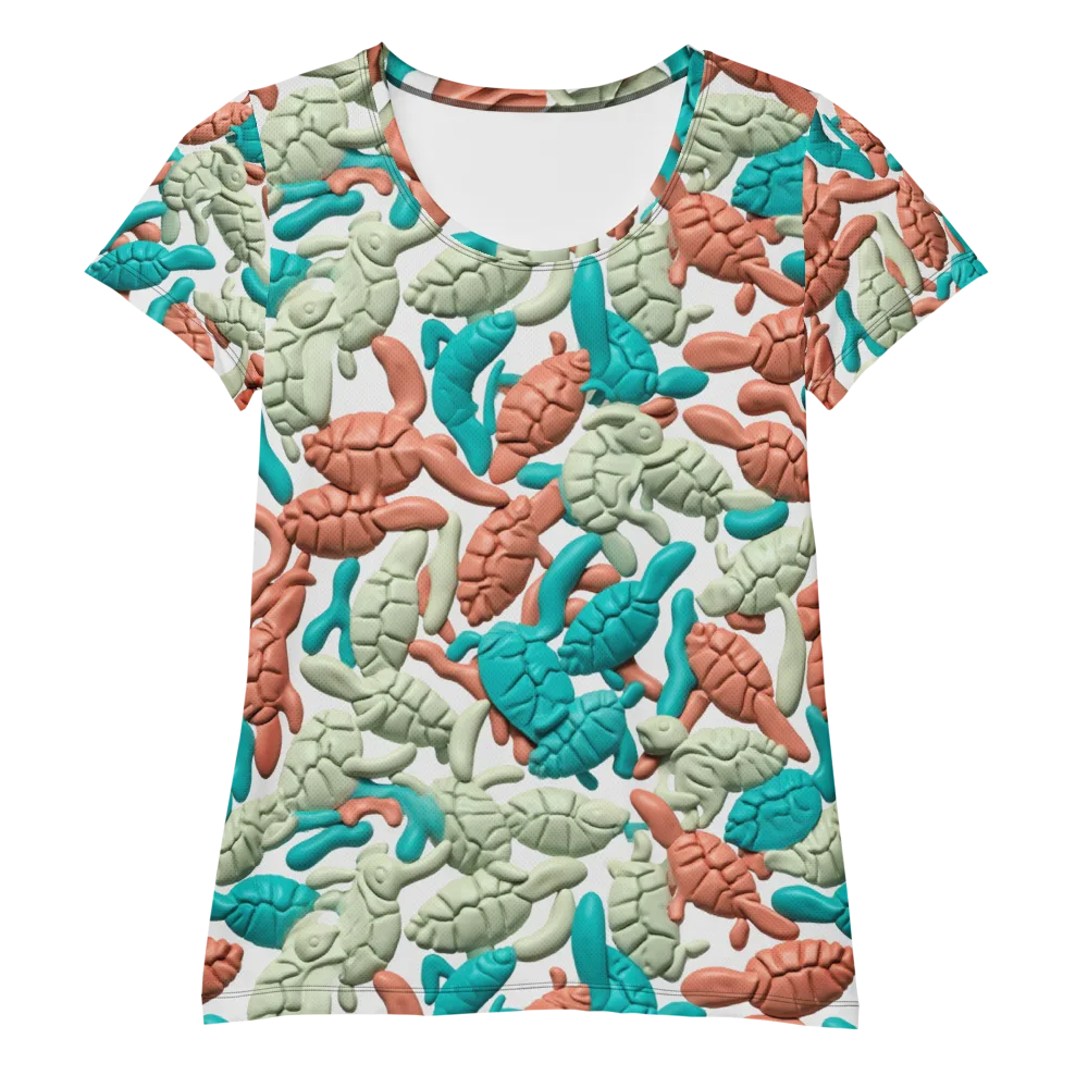 Coral Crustacean on Women's Athletic T-Shirt — Front