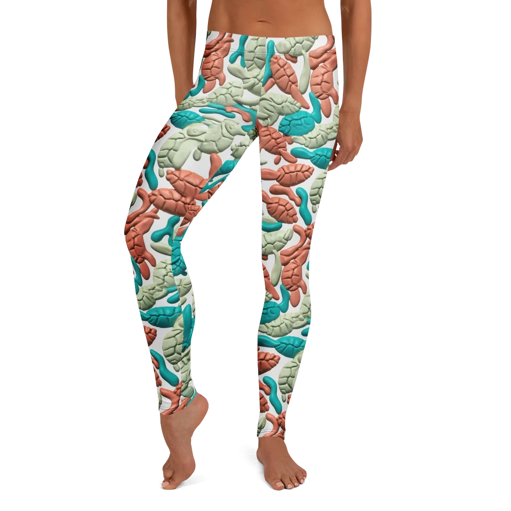 Coral Crustacean on Leggings — Front