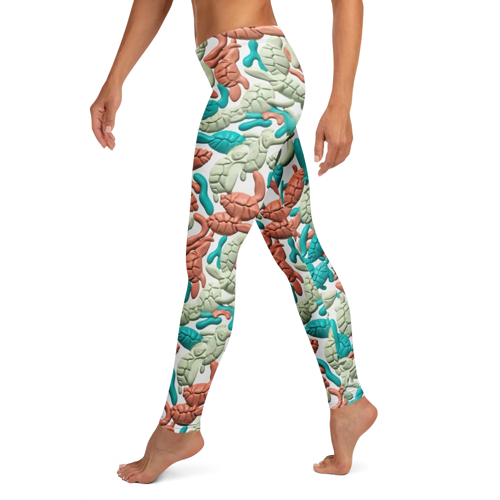 Coral Crustacean on Leggings — Left