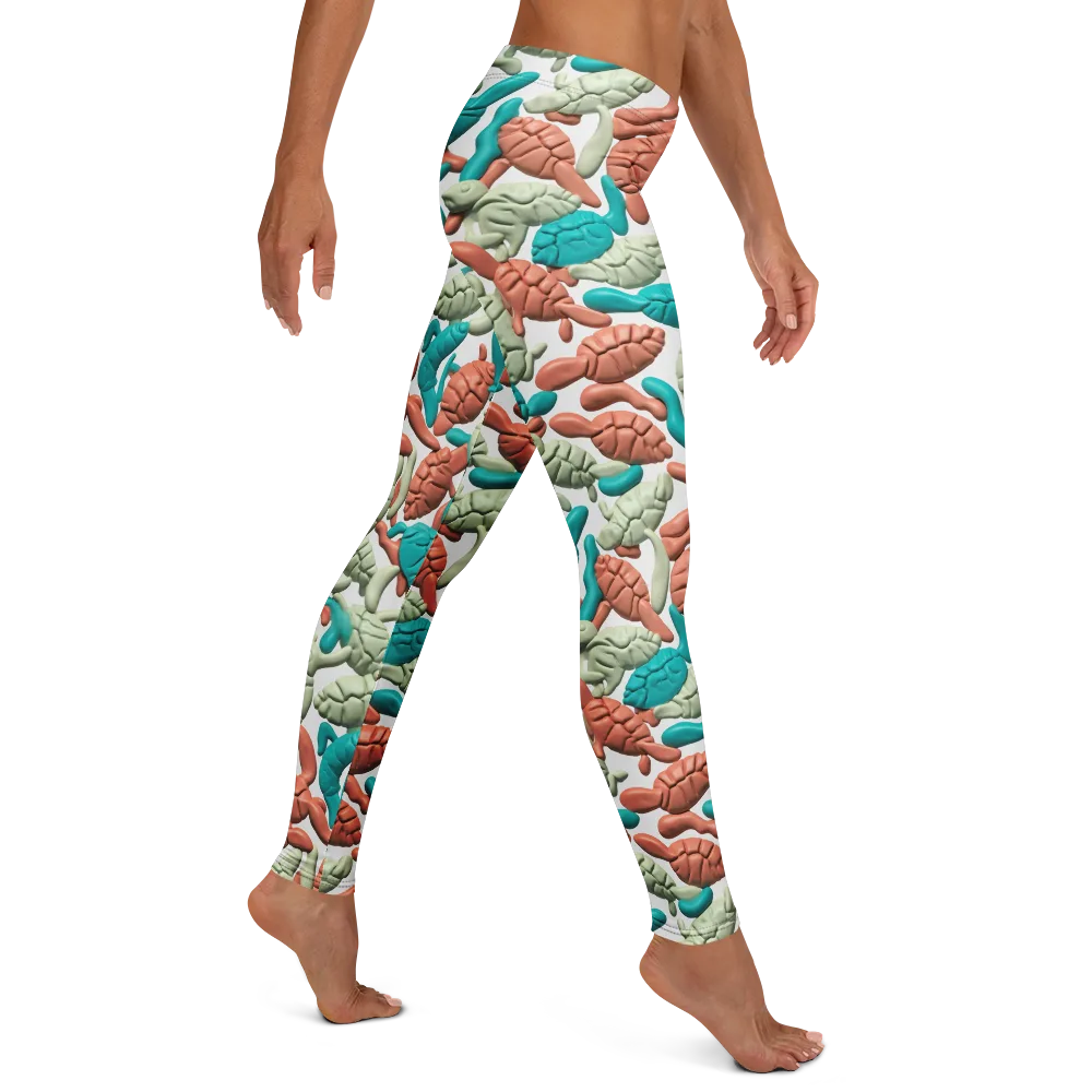 Coral Crustacean on Leggings — Right