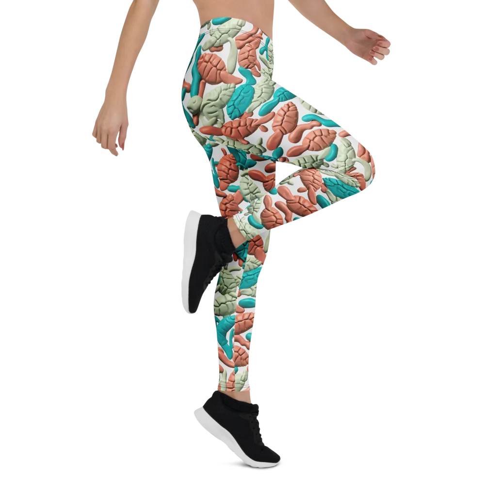 Coral Crustacean on Leggings — Right