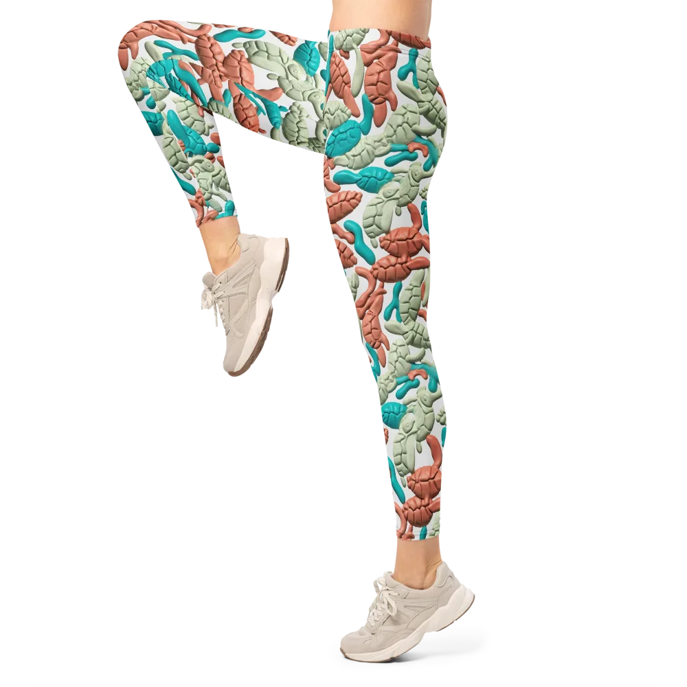 Coral Crustacean on Leggings — Left